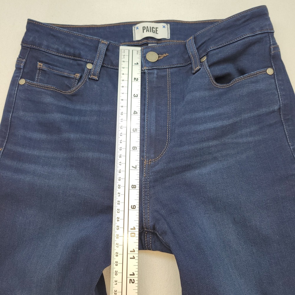 PAIGE Bell Canyon Flare Jeans Womens 28 Blue High Rise Bell Bottom Stretch Denim - Picture 7 of 11